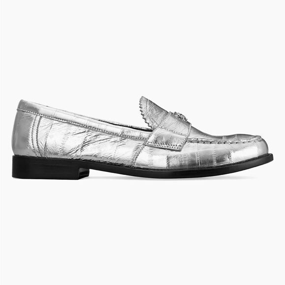Tory Burch Silver Leather Metallic slip on Loafers/Dust Bag size 6 $358 - Picture 5 of 9